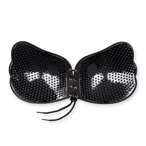 Bye Bra Lace-It Bra B Black - samonośny biustonosz z wiązaniem, czarny Bye Bra Lace-It Bra B Black - samonośny biustonosz z wiązaniem, czarny