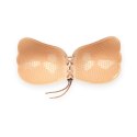 Bye Bra Lace-It Bra samonośny stanik miseczka C nude wiązany