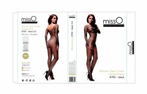 MissO B700 Bodystocking S/L siateczka średnie oczka czarny MissO B700 Bodystocking S/L siateczka średnie oczka czarny