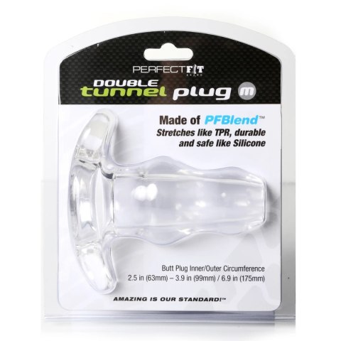 Perfect Fit Double Tunnel Plug Medium Clear - Zatyczka tunelowa średnia, przezroczysta Perfect Fit Double Tunnel Plug Medium Clear - Zatyczka tunelowa średnia, przezroczysta
