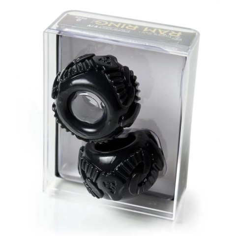 Perfect Fit Ram Ring dwupak - stylowy pierścień z mieszanki PF Blend, czarny Perfect Fit Ram Ring dwupak - stylowy pierścień z mieszanki PF Blend, czarny
