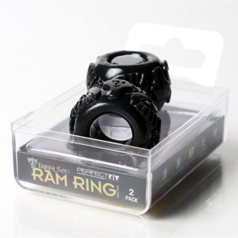 Perfect Fit Ram Ring dwupak - stylowy pierścień z mieszanki PF Blend, czarny Perfect Fit Ram Ring dwupak - stylowy pierścień z mieszanki PF Blend, czarny