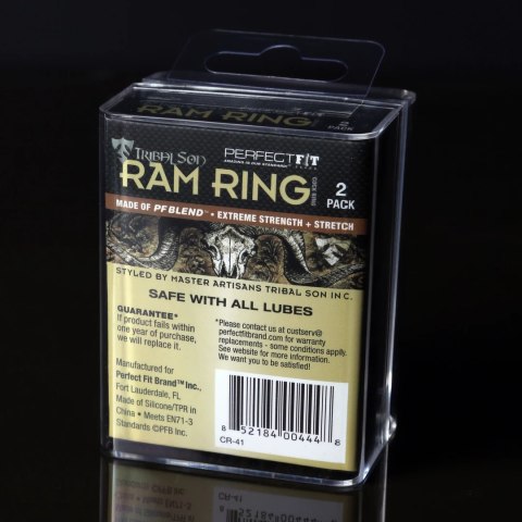 Perfect Fit Ram Ring dwupak - stylowy pierścień z mieszanki PF Blend, czarny Perfect Fit Ram Ring dwupak - stylowy pierścień z mieszanki PF Blend, czarny