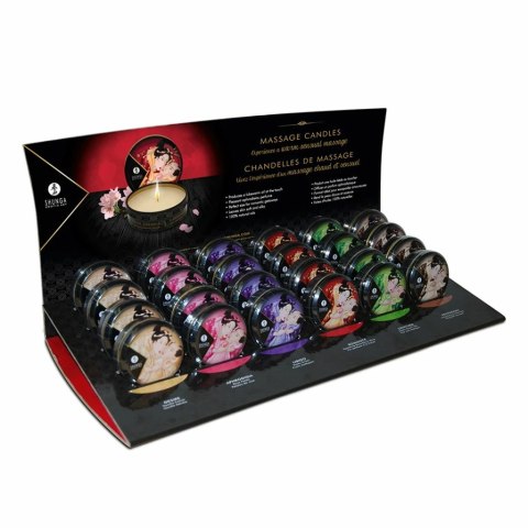 Shunga Display Zestaw Świec Sojowych do Masażu 24x30ml Naturalne Olejki Shunga Display Zestaw Świec Sojowych do Masażu 24x30ml Naturalne Olejki