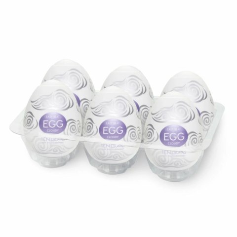 Tenga Egg Cloudy Zestaw 6 sztuk silikonowych nakładek intymnych Tenga Egg Cloudy Zestaw 6 sztuk silikonowych nakładek intymnych