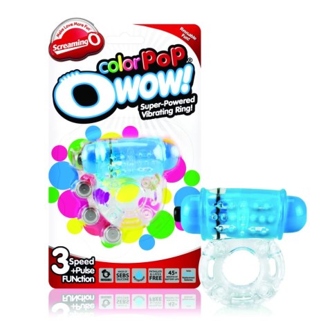 The Screaming O ColorPop Owow Blue pierścień z wibracjami, silikon SEBS The Screaming O ColorPop Owow Blue pierścień z wibracjami, silikon SEBS