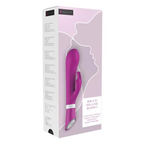 B Swish Bwild Deluxe Bunny Raspberry silikonowy, 6 trybow, wodoodporny B Swish Bwild Deluxe Bunny Raspberry silikonowy, 6 trybow, wodoodporny