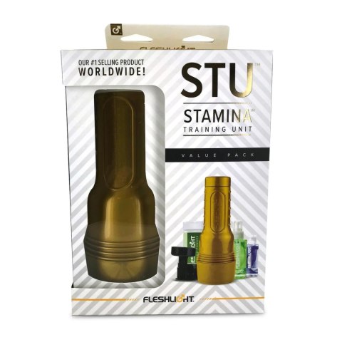 Fleshlight Stamina Training Unit STU Value Pack z akcesoriami, żołty Fleshlight Stamina Training Unit STU Value Pack z akcesoriami, żołty