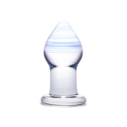 Glas Amethyst Rain - szklana zatyczka anatomiczna, fioletowa, 8 cm