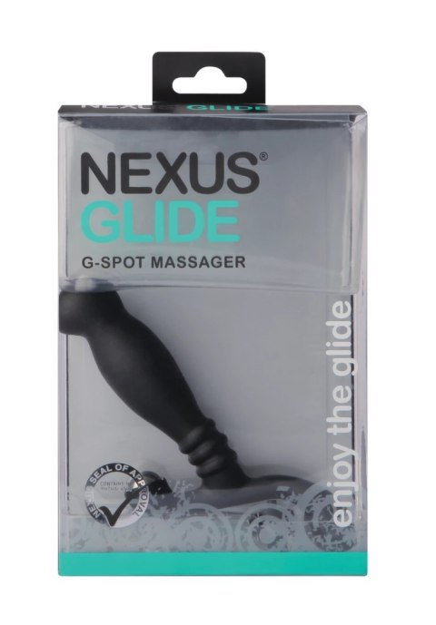 Nexus Glide Black - anatomiczny masażer prostaty z kulką stalową, 11,5 cm Nexus Glide Black - anatomiczny masażer prostaty z kulką stalową, 11,5 cm