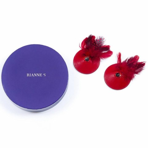 Rianne S Pasties Birds Red - ozdobne nakładki z piorami i kryształkami Rianne S Pasties Birds Red - ozdobne nakładki z piorami i kryształkami