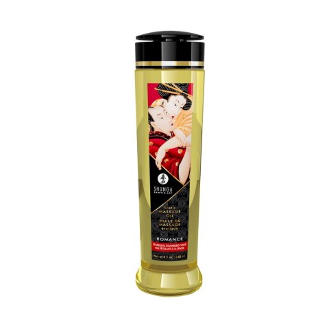 Shunga Massage Oil Romance Strawberries & Champagne 240ml - olejek do masażu Shunga Massage Oil Romance Strawberries & Champagne 240ml - olejek do masażu