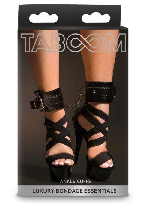 Czarne kajdanki na nogi z ekoskóry Taboom Ankle Cuffs Black Czarne kajdanki na nogi z ekoskóry Taboom Ankle Cuffs Black
