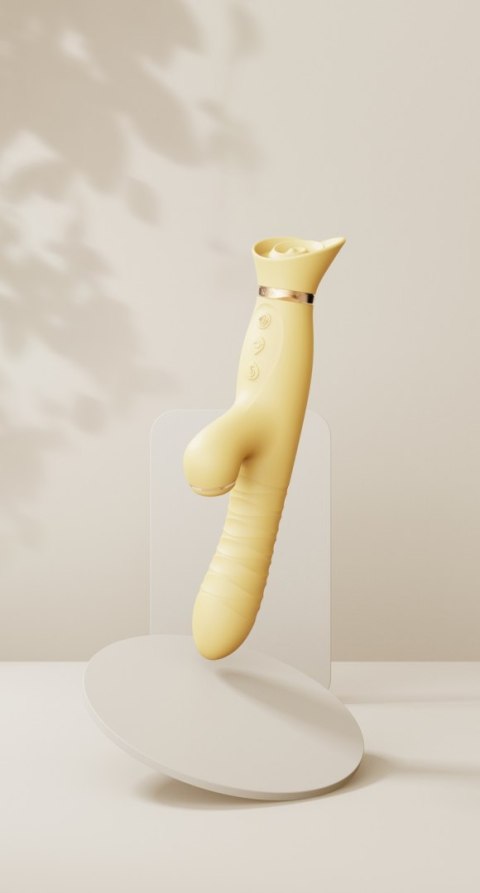 Pulsator z wibracjami oraz główką w kształcie róży Zalo Rose Thruster Lemon Yellow Pulsator z wibracjami oraz główką w kształcie róży Zalo Rose Thruster Lemon Yellow