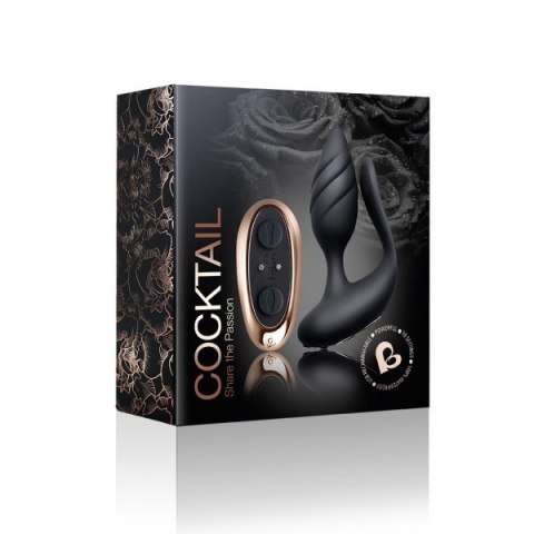 Wibrujący korek z wypustką oraz z pilotem Rocks-off Cocktail Black Wibrujący korek z wypustką oraz z pilotem Rocks-off Cocktail Black