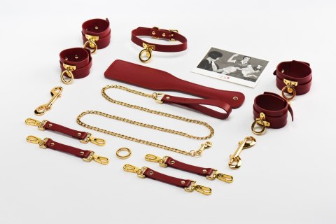 Zestaw czerwonych skórzanych akcesoriów Upko Leather Kinky Tools Set Red Zestaw czerwonych skórzanych akcesoriów Upko Leather Kinky Tools Set Red