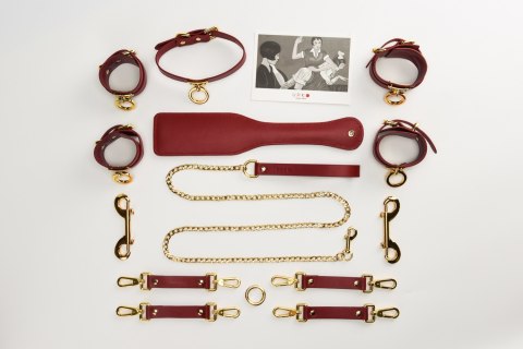 Zestaw czerwonych skórzanych akcesoriów Upko Leather Kinky Tools Set Red Zestaw czerwonych skórzanych akcesoriów Upko Leather Kinky Tools Set Red