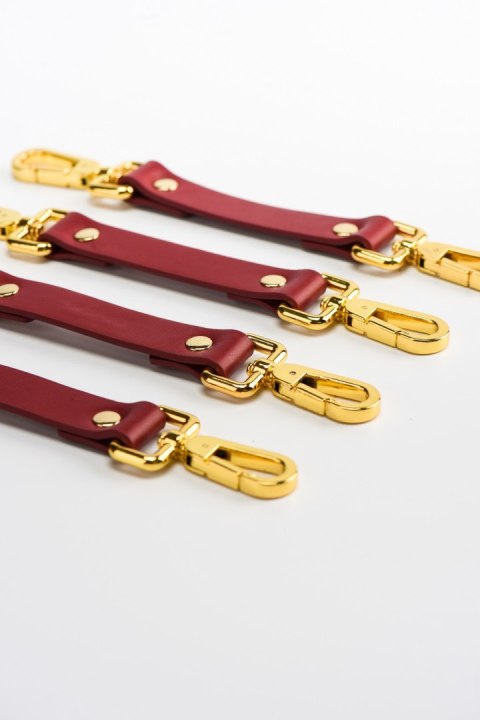 Zestaw czerwonych skórzanych akcesoriów Upko Leather Kinky Tools Set Red Zestaw czerwonych skórzanych akcesoriów Upko Leather Kinky Tools Set Red