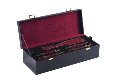 Zestaw czerwonych skórzanych akcesoriów Upko Leather Kinky Tools Set Red Zestaw czerwonych skórzanych akcesoriów Upko Leather Kinky Tools Set Red
