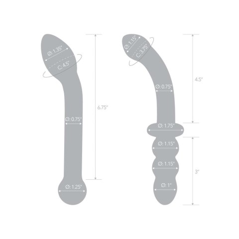 Zestaw dwóch szklanych dild Glas G-Spot Pleasure Glass Dildo Set 2 pcs Zestaw dwóch szklanych dild Glas G-Spot Pleasure Glass Dildo Set 2 pcs