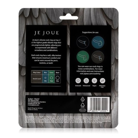 Zestaw trzech rozciągliwych silikonowych pierścieni erekcyjnych Je Joue Silicone Cock Ring Trio - All 3 Stretch Levels Zestaw trzech rozciągliwych silikonowych pierścieni erekcyjnych Je Joue Silicone Cock Ring Trio - All 3 Stretch Levels