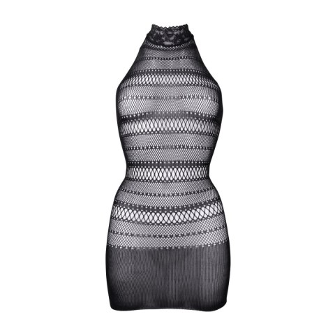 Le Désir High Lace Neck Net Mini Dress Black OS Le Désir High Lace Neck Net Mini Dress Black OS