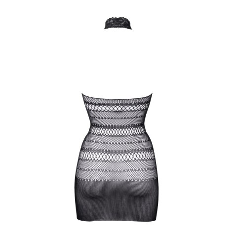 Le Désir High Lace Neck Net Mini Dress Black OS Le Désir High Lace Neck Net Mini Dress Black OS
