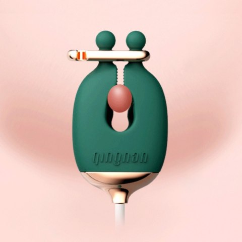 Qingnan No.2 Vibrating Nipple Clamps and Choker Set Green Qingnan No.2 Vibrating Nipple Clamps and Choker Set Green
