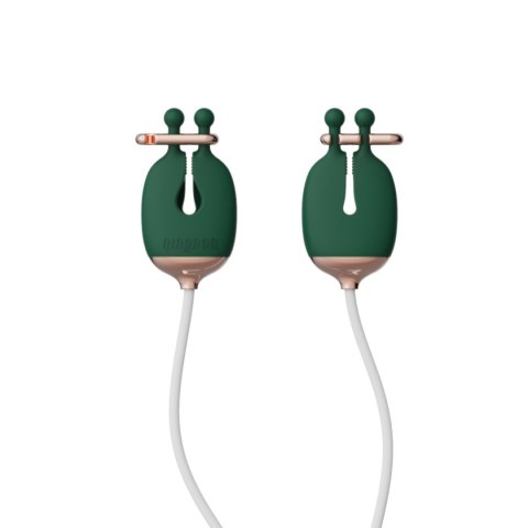 Qingnan No.2 Vibrating Nipple Clamps and Choker Set Green Qingnan No.2 Vibrating Nipple Clamps and Choker Set Green