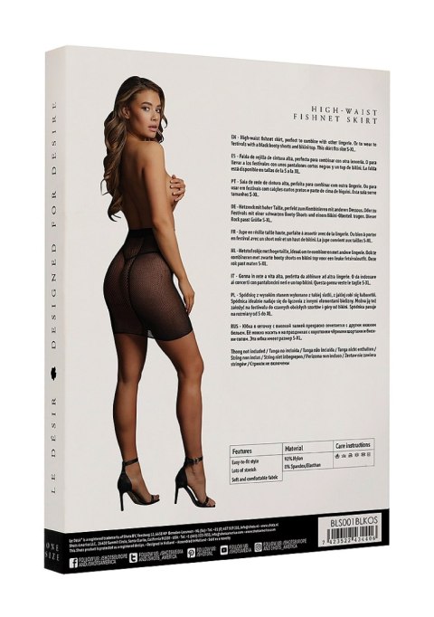 LE DÉSIR High-Waist Fishnet Skirt One Size Black LE DÉSIR High-Waist Fishnet Skirt One Size Black