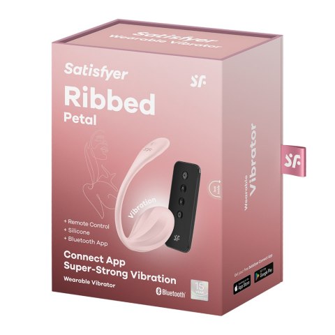 Satisfyer Ribbed Petal Connect App - Wibrator dla par - Rose Satisfyer Ribbed Petal Connect App - Wibrator dla par - Rose