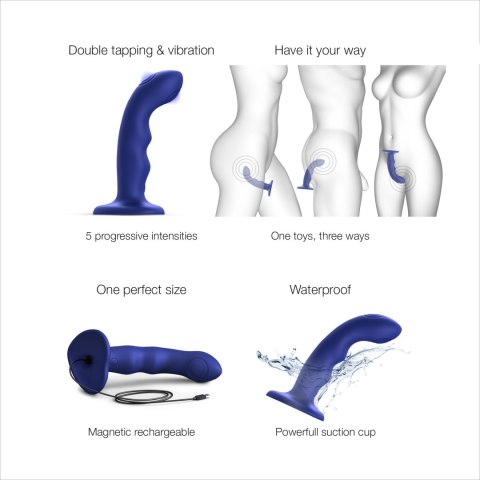 Strap-on-me Tapping Dildo Wave Night Blue Strap-on-me Tapping Dildo Wave Night Blue
