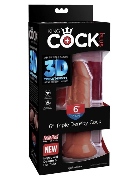 King Cock Dildo Plus 6" Triple Density Cock Brown King Cock Dildo Plus 6" Triple Density Cock Brown