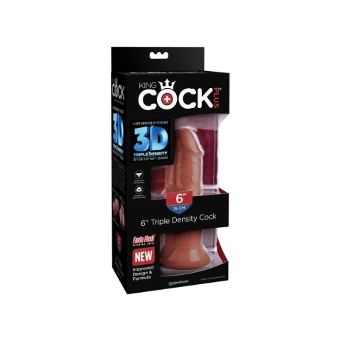King Cock Dildo Plus 6" Triple Density Cock Brown King Cock Dildo Plus 6" Triple Density Cock Brown