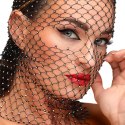 Kinky Diva maska z cyrkoniami Starlet Face Mask Black/Rhinestones
