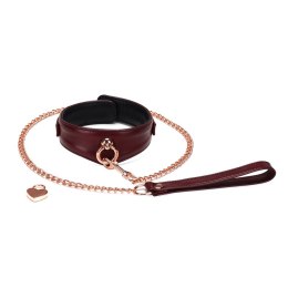Liebe Seele obróżka ze smyczą Wine Red Curved Collar