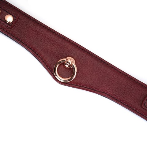 Liebe Seele obróżka ze smyczą Wine Red Curved Collar Liebe Seele obróżka ze smyczą Wine Red Curved Collar