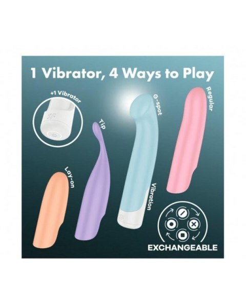 Satisfyer wibrator z wymiennymi nakładkami Playful Four Satisfyer wibrator z wymiennymi nakładkami Playful Four