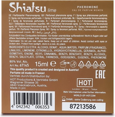 Feromony dla kobiet Pheromon Fragrance Woman Lime 15ml Shiatsu Feromony dla kobiet Pheromon Fragrance Woman Lime 15ml Shiatsu
