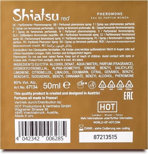 Feromony dla kobiet Pheromon Fragrance Woman Red 50ml Shiatsu Feromony dla kobiet Pheromon Fragrance Woman Red 50ml Shiatsu