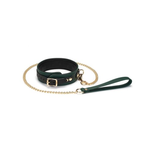 Obroża ze smyczą Mossy Chic Leather Collar with Leash Liebe Seele Obroża ze smyczą Mossy Chic Leather Collar with Leash Liebe Seele