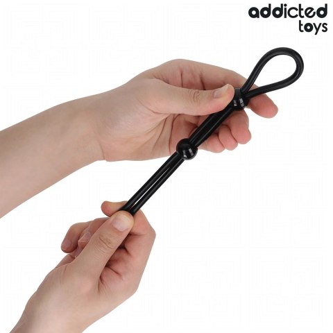 Addicted Toys Double Loop - silikonowa lina z podwojną pętlą, czarna 19,5 cm Addicted Toys Double Loop - silikonowa lina z podwojną pętlą, czarna 19,5 cm