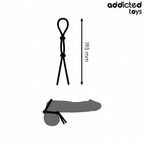 Addicted Toys Double Loop - silikonowa lina z podwojną pętlą, czarna 19,5 cm Addicted Toys Double Loop - silikonowa lina z podwojną pętlą, czarna 19,5 cm