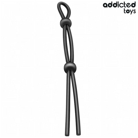 Addicted Toys Double Loop - silikonowa lina z podwojną pętlą, czarna 19,5 cm Addicted Toys Double Loop - silikonowa lina z podwojną pętlą, czarna 19,5 cm