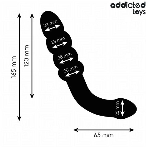Addicted Toys Masażer Intymny Podwojny 16,5 cm Silikonowy Czarny Addicted Toys Masażer Intymny Podwojny 16,5 cm Silikonowy Czarny