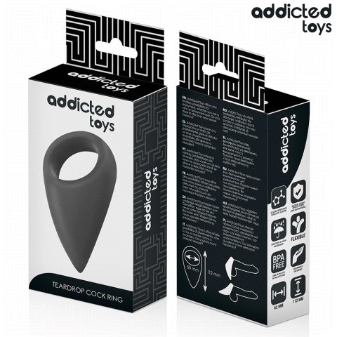 Addicted Toys Pierścień Anatomiczny Łezka Czarny 112x62 mm Addicted Toys Pierścień Anatomiczny Łezka Czarny 112x62 mm