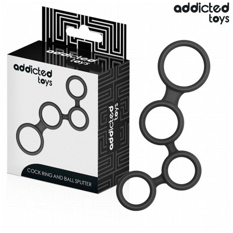Addicted Toys - Pierścień anatomiczny z przegrodami, czarny, rozmiar uniwersalny Addicted Toys - Pierścień anatomiczny z przegrodami, czarny, rozmiar uniwersalny