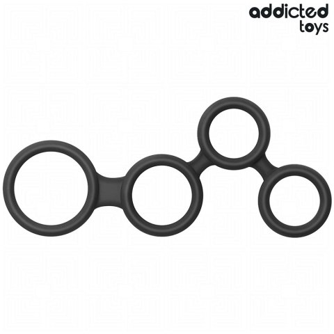 Addicted Toys - Pierścień anatomiczny z przegrodami, czarny, rozmiar uniwersalny Addicted Toys - Pierścień anatomiczny z przegrodami, czarny, rozmiar uniwersalny