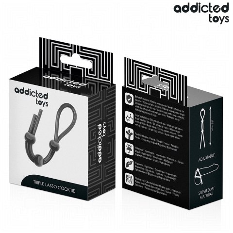 Addicted Toys Triple Loop — silikonowa lina z potrojną pętlą, regulowana 19,5 cm Addicted Toys Triple Loop — silikonowa lina z potrojną pętlą, regulowana 19,5 cm