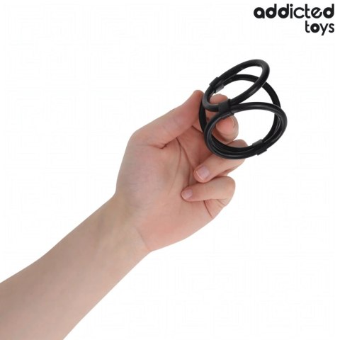 Addicted Toys Triple Ring - Elastyczny potrojny pierścień anatomiczny 3w1 Addicted Toys Triple Ring - Elastyczny potrojny pierścień anatomiczny 3w1